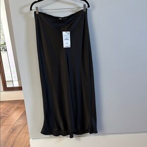 Zara Black Maxi Slip Skirt for Casual Resort Wear